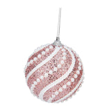 Maxbell Sequined Ball Pendants Shatterproof for Festival Xmas New Year Pink