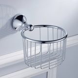 Maxbell Antique Copper Wall Mounted Toilet Paper Roll Holders Tissue Basket Chrome