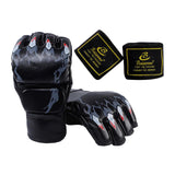 Maxbell Half Finger Boxing Gloves MMA Gloves for Punching Bag Muay Thai Martial Arts Black