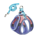 Maxbell Cat Harness and Leash Set Escape Proof Lightweight Soft Padded Kitty Harness M Blue and Pink