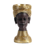 Maxbell African Woman Head Statue Lady Sculpture Artwork for Coffee Table Decor