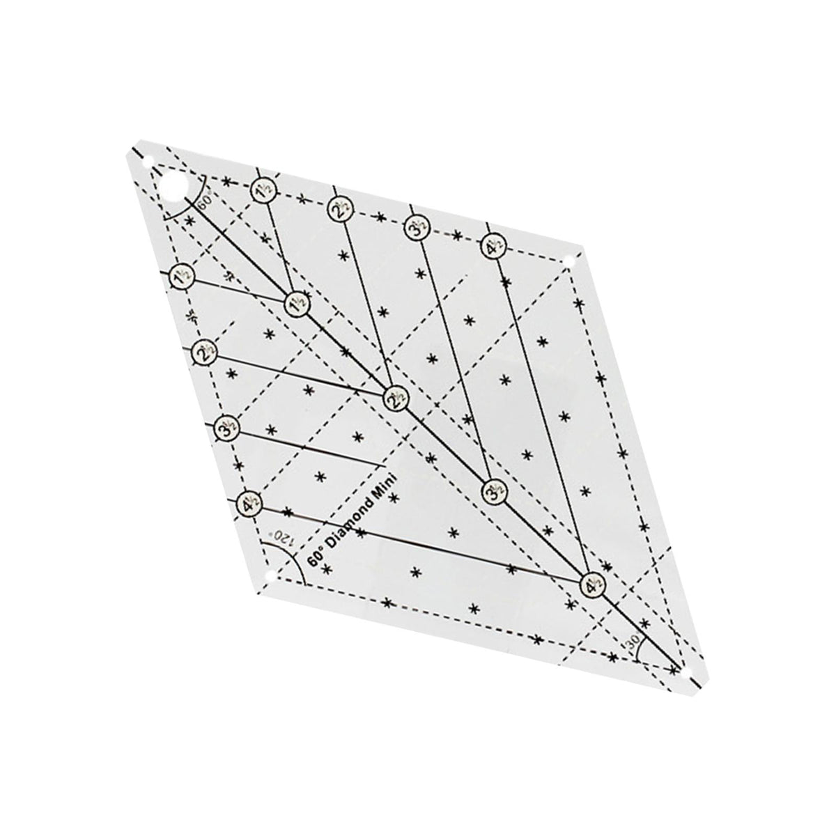 Maxbell 60 Degree Diamond Quilting Template Sewing Ruler for Simple Quilting Designs Large