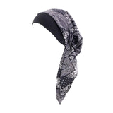 Maxbell Soft Women Turban Head Wrap Hat Sleep Turbans Cap Headband Girls Hair Cover Black