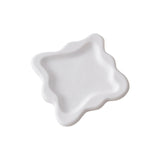 Maxbell Plaster Jewelry Organizer Dish Home Decor Square for Cosmetics Bracelets Pure White Square