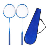 Maxbell Badminton Rackets 2 Pieces Shuttlecock Racket for Training Practice Advanced Blue