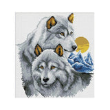 Max Handmade Ribbon Embroidery Wolf Animal Painting Kit Cross Stitch DIY Decor