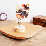 Maxbell Bulb Clip Photo Holder Picture Card Note Memo Display Wood Base Standing DIY