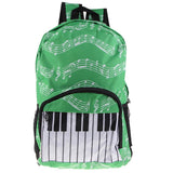 Maxbell Piano Keyboard Music Note Backpack School Bag Shoulder Travel Daypack Green