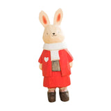 Maxbell Wooden Animal Ornament Fine Workmanship Rabbit Statue for Bedroom Decor Rabbit