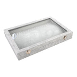 Maxbell Gray Velvet Stackable Jewelry Display Tray Case for Jewellery Earrings a