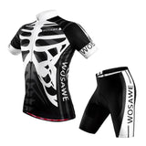 Maxbell Men Bike Bicycle Cycling Jersey Skeleton T Shirt Top with Shorts Set L