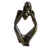 Maxbell Modern Abstract Thinker Statue Collectible for Home Living Room Decoration Black S
