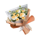 Maxbell Completed Crochet Flower Bouquet Artificial Flowers for Anniversary Birthday Yellow