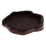 Maxbell Reptile Tortoise Gecko Feeding Bowl Food Water Resin Dish Bowl Brown S