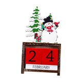 Maxbell Wooden Christmas Calendars Crafts for Party Tabletop Ornaments Snowman