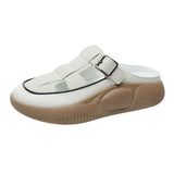 Maxbell Women's Slide Sandals Comfortable Flat Shoes 5cm Thick Sole Nonslip Slippers Beige 38