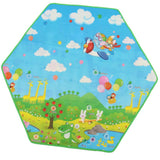 Kids Baby Hexagonal Cartoon Crawling Carpet Play Mat Rug Toy Early Learning - Aladdin Shoppers