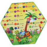 Kids Baby Hexagonal Cartoon Crawling Carpet Play Mat Rug Toy Early Learning - Aladdin Shoppers