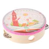 Kids Tambourine Drum Wood Hand Bell Drum Toy Safe Clapping Music Percussion Instrument Good Gift - Aladdin Shoppers
