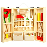 Kids Wooden Tool Box Toys Construction Role Play Pretend Repair Kits Puzzle - Aladdin Shoppers