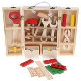 Kids Wooden Tool Box Toys Construction Role Play Pretend Repair Kits Puzzle - Aladdin Shoppers