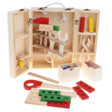 Kids Wooden Tool Box Toys Construction Role Play Pretend Repair Kits Puzzle - Aladdin Shoppers