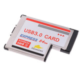 Laptop 54mm Express Card ExpressCard to 2Port USB 3.0 Adapter Superspeed - Aladdin Shoppers