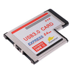Laptop 54mm Express Card ExpressCard to 2Port USB 3.0 Adapter Superspeed - Aladdin Shoppers