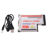 Laptop 54mm Express Card ExpressCard to 2Port USB 3.0 Adapter Superspeed - Aladdin Shoppers