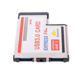 Laptop 54mm Express Card ExpressCard to 2Port USB 3.0 Adapter Superspeed - Aladdin Shoppers