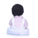 Lifelike Soft Silicone 20inch Reborn African American Baby Doll Newborn Baby Boy Doll - Black Skin Tone and Black Short Curly Hair - Aladdin Shoppers