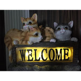 Maxbell Lovely Solar Energy Light Cat Statue Animal Model Home Garden Lawn Decoration Collections Gift