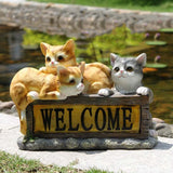 Lovely Solar Energy Light Cat Statue Animal Model Home Garden Lawn Decoration Collections Gift - Aladdin Shoppers