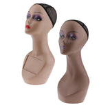 Mannequin Head Coffee Female Professional Cosmetology for Wig Making, Display Wigs, Eyeglasses, Hats - Aladdin Shoppers