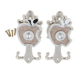 Max 1 Pair Apple Shape Curtain Hook Holder Wall Mounted Curtain Hold Silver - Aladdin Shoppers