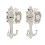 Max 1 Pair Apple Shape Curtain Hook Holder Wall Mounted Curtain Hold Silver - Aladdin Shoppers