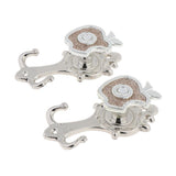 Max 1 Pair Apple Shape Curtain Hook Holder Wall Mounted Curtain Hold Silver - Aladdin Shoppers