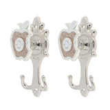 Max 1 Pair Apple Shape Curtain Hook Holder Wall Mounted Curtain Hold Silver - Aladdin Shoppers