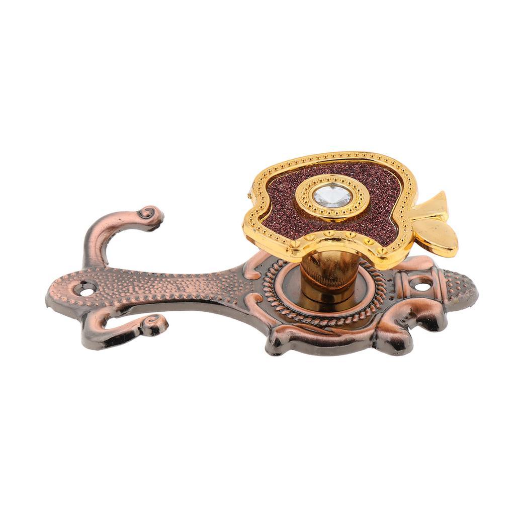 Max 1 Pair Apple Shape Curtain Hook Holder Wall Mounted Curtain Hold Vintage Red - Aladdin Shoppers