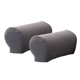 Max 1 Pair Furniture Sofa Armrest Covers with 10 Twist Pins Gray