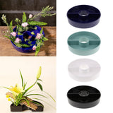 Max 1 Pair Half Moon Japanese Ikebana Suiban Vase Pot Bonsai Flower Tray Black - Aladdin Shoppers