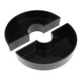 Max 1 Pair Half Moon Japanese Ikebana Suiban Vase Pot Bonsai Flower Tray Black - Aladdin Shoppers