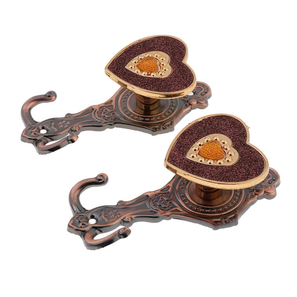 Max 1 Pair Love Shape Curtain Holdback Wall Mounted Curtain Holdback Vintage Red - Aladdin Shoppers