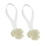 Max 1 Pair Rose Flower Magnetic Curtain Tiebacks Rope Strap Holdback Beige - Aladdin Shoppers
