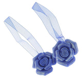 Max 1 Pair Rose Flower Magnetic Curtain Tiebacks Rope Strap Holdback Deep Blue - Aladdin Shoppers