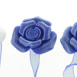 Max 1 Pair Rose Flower Magnetic Curtain Tiebacks Rope Strap Holdback Deep Blue - Aladdin Shoppers