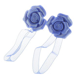 Max 1 Pair Rose Flower Magnetic Curtain Tiebacks Rope Strap Holdback Deep Blue - Aladdin Shoppers