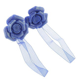 Max 1 Pair Rose Flower Magnetic Curtain Tiebacks Rope Strap Holdback Deep Blue - Aladdin Shoppers