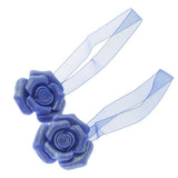 Max 1 Pair Rose Flower Magnetic Curtain Tiebacks Rope Strap Holdback Deep Blue - Aladdin Shoppers