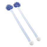 Max 1 Pair Rose Flower Magnetic Curtain Tiebacks Rope Strap Holdback Deep Blue - Aladdin Shoppers